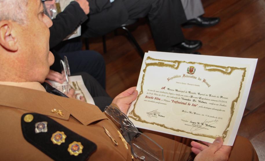 CUritiba, 14 de junho de 2018. Homenagem da Câmara dos Vereadores de Curitiba ao BM Ten.-Cel. Ricardo Silva