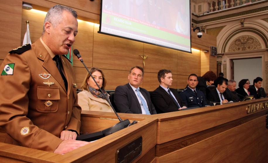 CUritiba, 14 de junho de 2018. Homenagem da Câmara dos Vereadores de Curitiba ao BM Ten.-Cel. Ricardo Silva