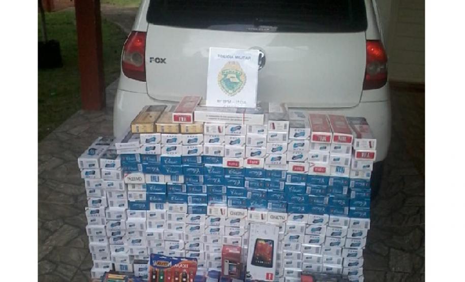 Em Ponta Grossa, policiais militares de Candói prendem homem suspeito de contrabandear cigarros