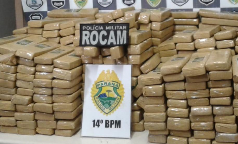 Mais de 230 quilos de maconha são apreendidos pela PM em Foz do Iguaçu (PR), no Oeste do estado
