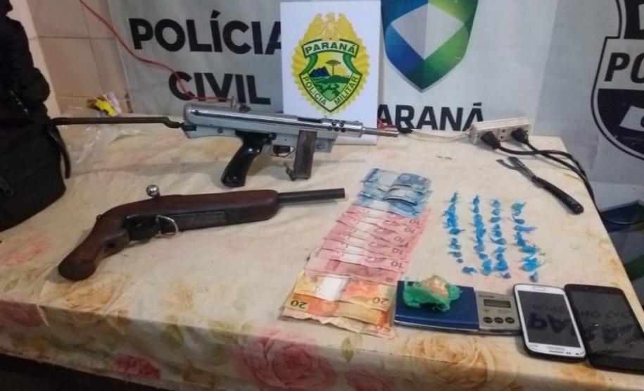 Policiais militares prendem dois homens e apreendem crack e duas armas de fogo no Norte do estado