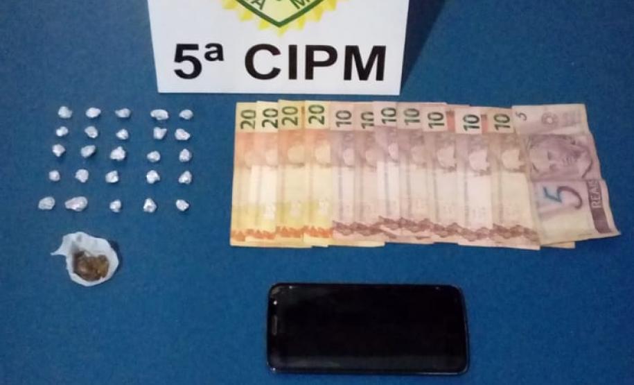 Suspeito de praticar tráfico de drogas é preso pela PM no Noroeste do estado