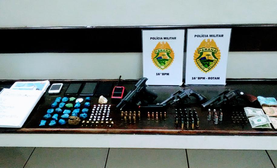 Em Guarapuava (PR), PM prende envolvidos em roubo e apreende armas e drogas