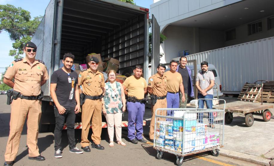 Ação integrada da PM com a comunidade resulta na coleta de mais de três toneladas de donativos
