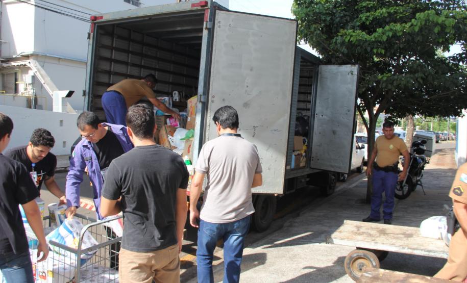 Ação integrada da PM com a comunidade resulta na coleta de mais de três toneladas de donativos