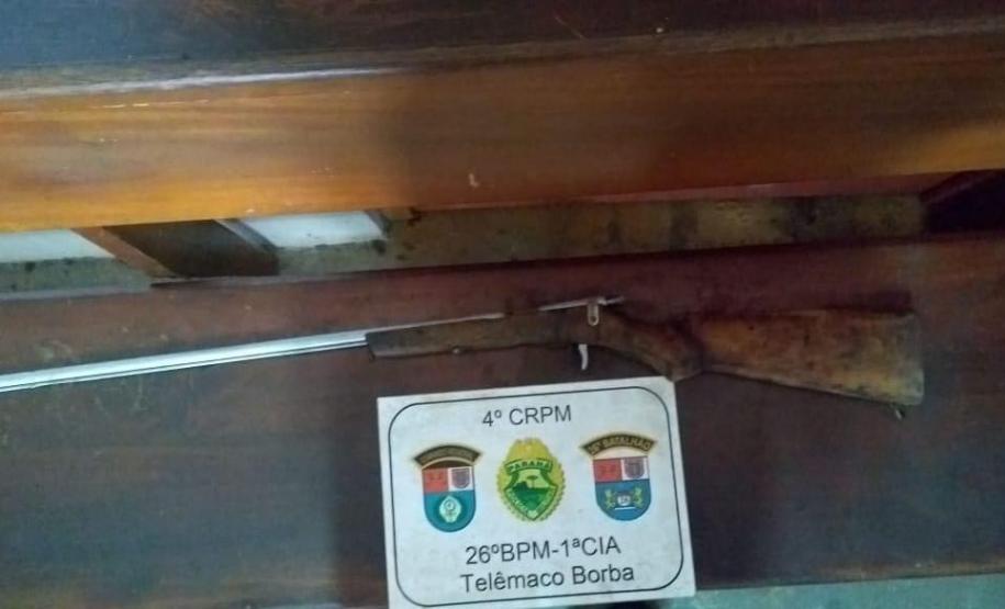 Discussão entre vizinhos termina com dois encaminhados e uma arma de fogo apreendida pela PM de Telêmaco Borba (PR)