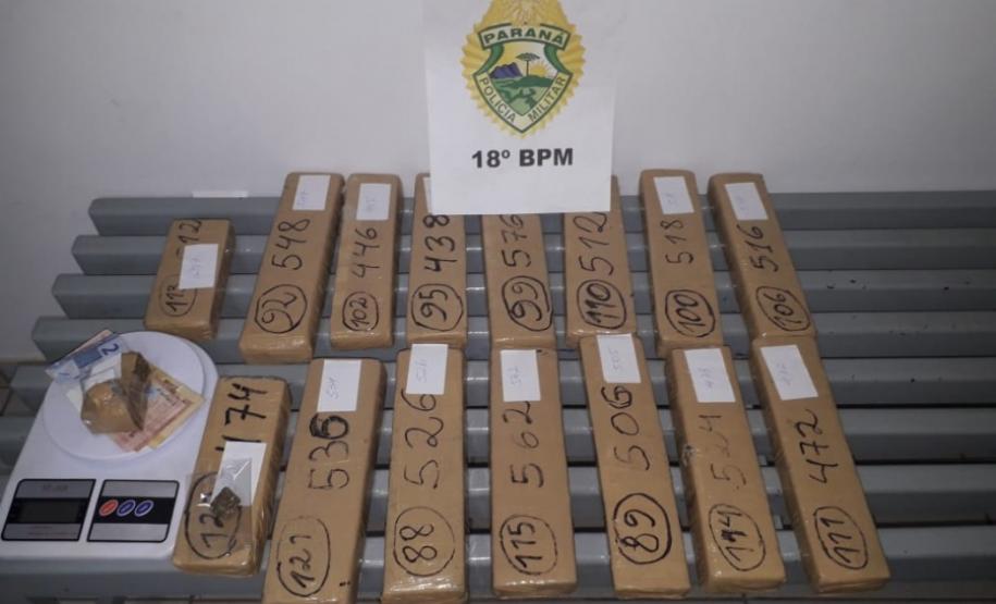 Mais de sete quilos de maconha são apreendidos pela PM no Norte do estado