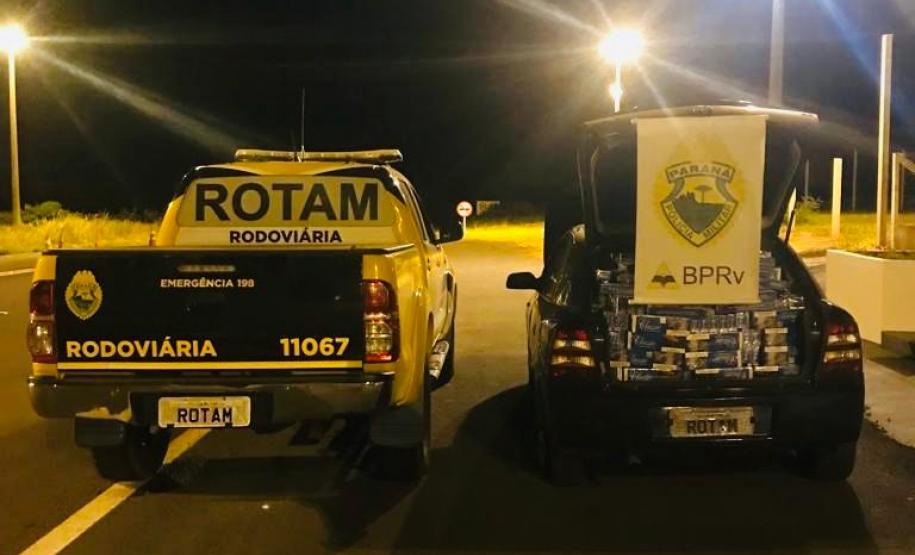 Carro carregado com cigarros contrabandeados é apreendido no Noroeste do estado