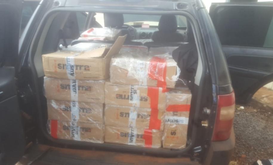 Aproximadamente 240 quilos de essência de narguilé contrabandeados são apreendidos pela PM em Iporã (PR)