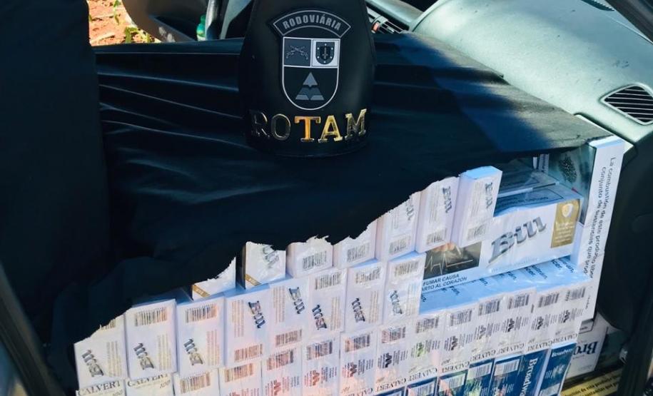 No Centro-Sul do estado, Operação Carnaval do BPRv apreende veículo com 25 caixas de cigarros contrabandeados