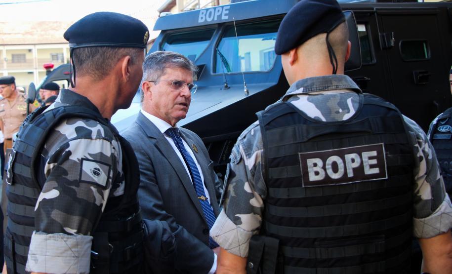 Secretário nacional de Segurança Pública visita sede do BOPE do Paraná em Curitiba (PR)