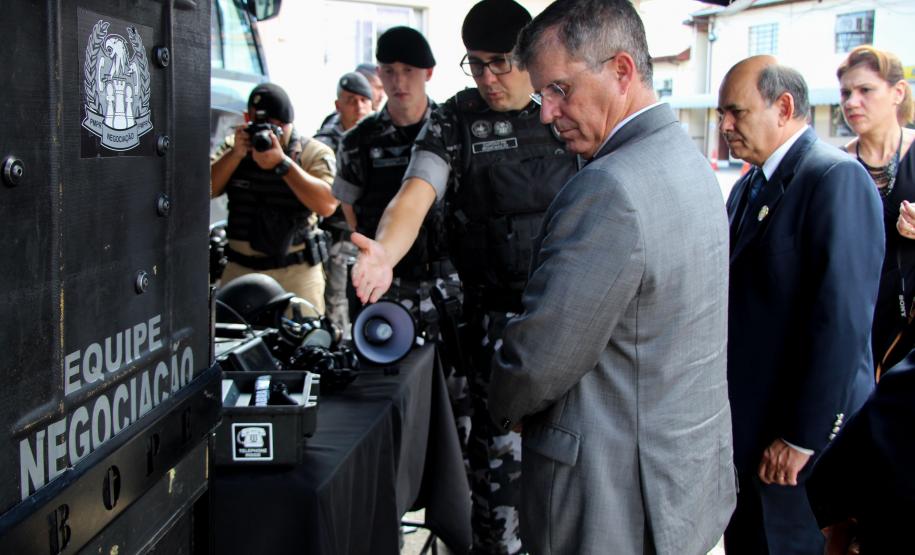 Curitiba, 19 de março de 2019. Visita do Secretário Nacional de Segurança Pública ao BOPE.Curitiba, 19 de março de 2019. Visita do Secretário Nacional de Segurança Pública ao BOPE.General Guilherme Theophilo.General Luiz Felipe Carbonell