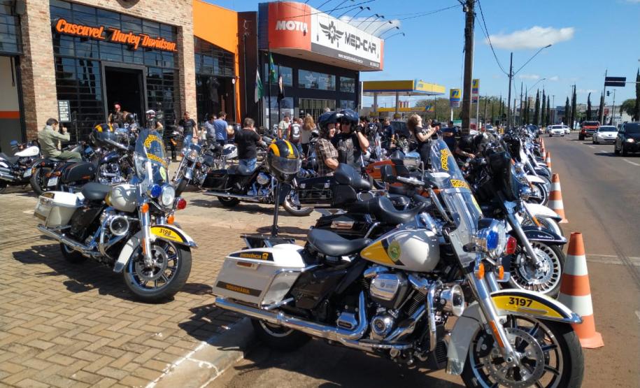 Escolta de motos do BPRv apoia passeio motocilístico em Cascavel (PR) Escolta de motos do BPRv apoia passeio motocilístico em Cascavel (PR)