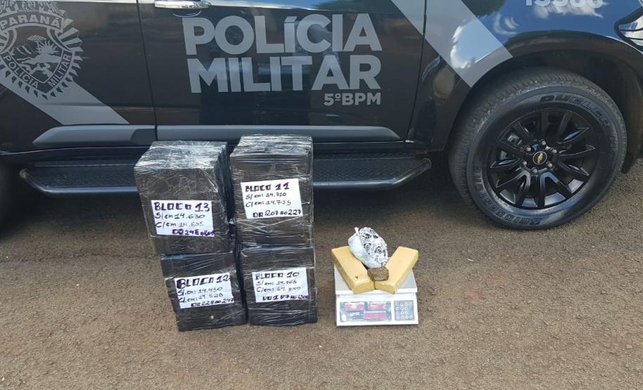 Equipe do Pelotão de Choque apreende mais de 61 quilos de maconha na cidade de Londrina; dois homens são presos