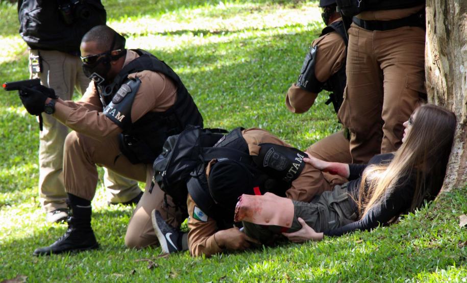 São José dos Pinhais, 30 de março de 2019. Exercício de APH Tático - 17º BPM