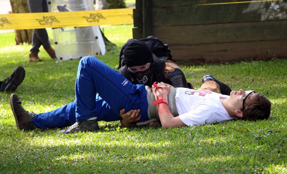 São José dos Pinhais, 30 de março de 2019. Exercício de APH Tático - 17º BPM