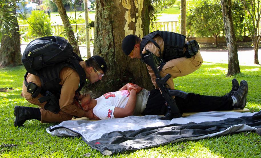 São José dos Pinhais, 30 de março de 2019. Exercício de APH Tático - 17º BPM