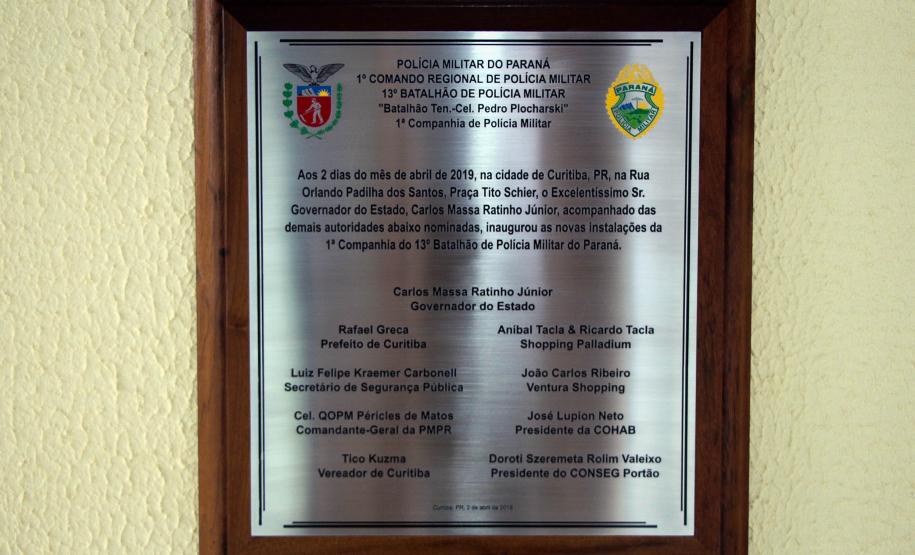 Curitiba, 02 de abril de 2019. Inauguração da Nova Sede da 1ª Cia do 13º BPM
