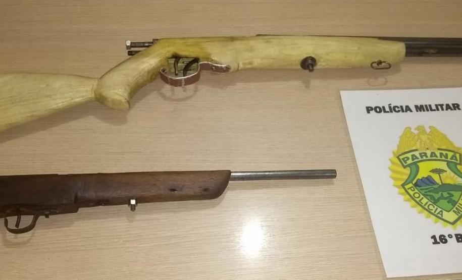 Cinco armas são apreendidas e três homens são presos pela PM no Centro-Sul do estado