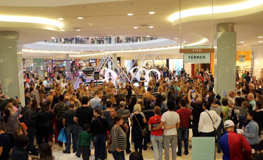 Curitiba, 11 de maio de 2019. Apresentação da Banda da PMPR em homenagem ao Dia das Mães.