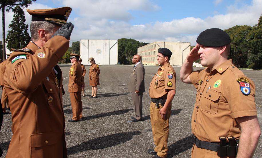 São Jose dos Pinhais, 20 de Maio de 2019. Dia do Patrono da PMPR. Entrega de Medalha Cel Sarmento pelo Comandante Geral Cel Pericles ao Sd. Haccourt.