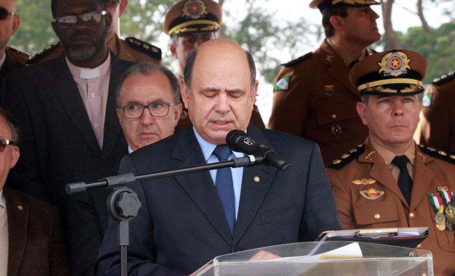 São Jose dos Pinhais, 20 de Maio de 2019. Solenidade alusiva ao Patrono da PMPR. Discurso do Secretário de Segurança Pública, General Carbonell.
