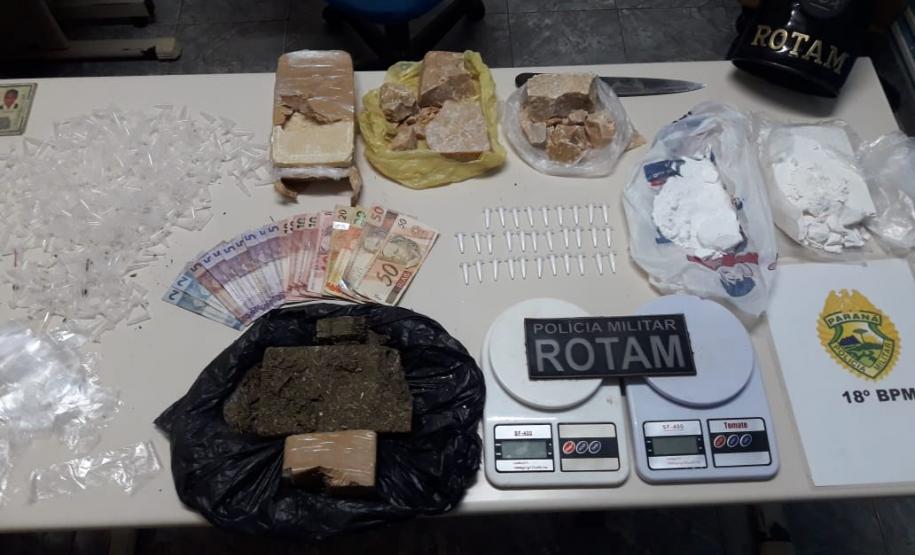 Mais de 3,5 quilos de drogas são apreendidas pela PM em Itambaracá (PR)