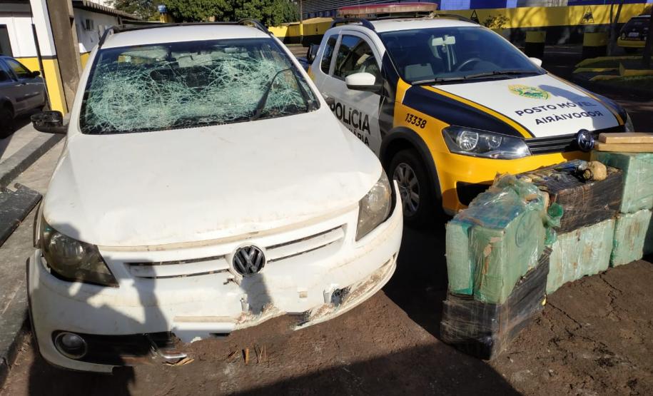 BPRv apreende mais de 200 quilos de maconha em veículo furtado no Oeste do estado