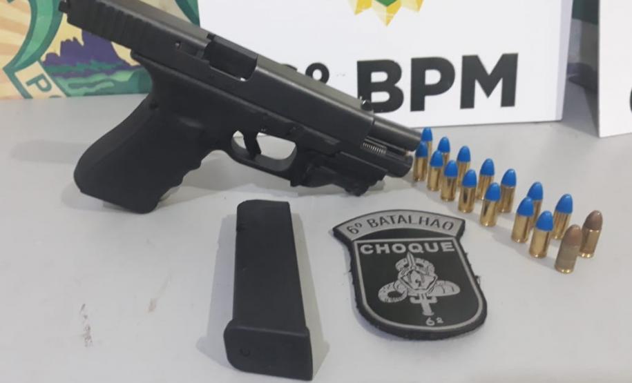 Sem autorização legal para portar arma de fogo, rapaz é preso com pistola adulterada em Cascavel (PR)