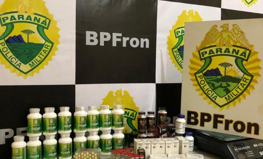 Mais de 200 produtos anabolizantes contrabandeados são apreendidos pelo BPFron em Guaíra (PR)