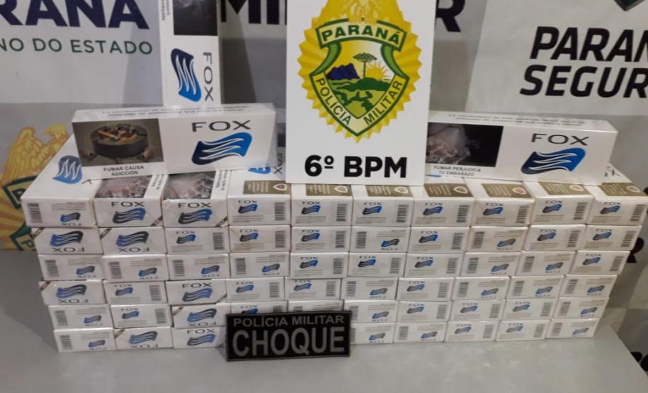 Denúncia leva PM a prender homem e apreender cigarros contrabandeados em Cascavel (PR) Denúncia leva PM a prender homem e apreender cigarros contrabandeados em Cascavel (PR)