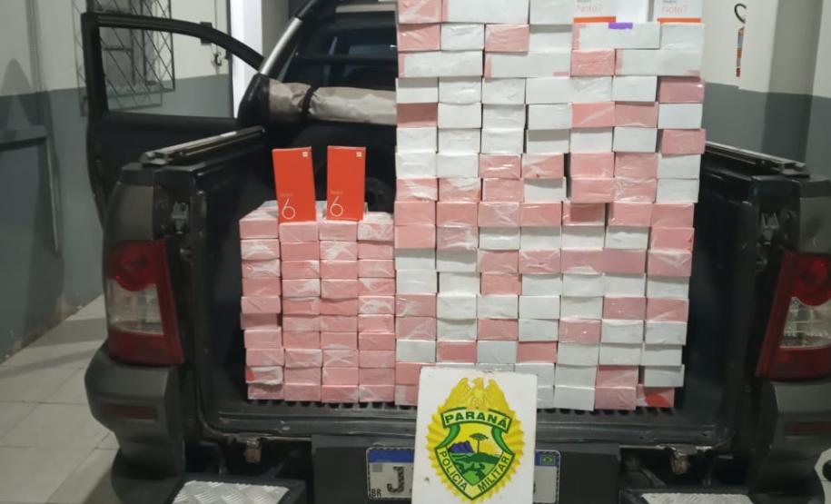 Batalhão de fronteira apreende carga de celulares avaliada em U$ 50 mil dólares no Oeste do estado Batalhão de fronteira apreende carga de celulares avaliada em U$ 50 mil dólares no Oeste do estado