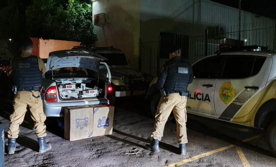 Carro carregado com cigarros contrabandeados é apreendido pela PM em Santa Rita (PR) Carro carregado com cigarros contrabandeados é apreendido pela PM em Santa Rita (PR)