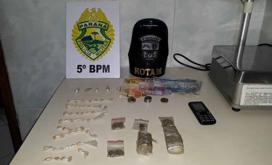Homem é preso pela Polícia Militar com porções de crack, cocaína e maconha em Londrina Homem é preso pela Polícia Militar com porções de crack, cocaína e maconha em Londrina