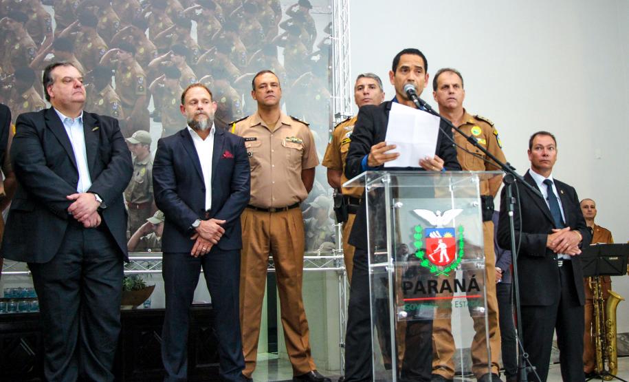Curitiba, 24 de julho de 2019.  Assinatura de Promoções. Foto: Discurso Secretario de Segurança Cel. Marinho .