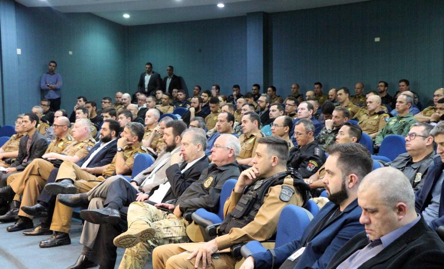 Foz do Iguaçú, 25 de julho de 2019. Simpósio de Operações Policiais Militares de Fronteira. Foto: Coronel Rômulo Marinho Soares, Secretário de Segurança, dando início aos trabalhos do Simpósio.